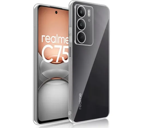 Realme C75 Kılıf Lüx Şeffaf Silikon