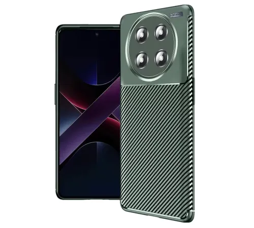 Honor Magic 7 Lite Kılıf Auto Focus Karbon Kapak - Koyu Yeşil