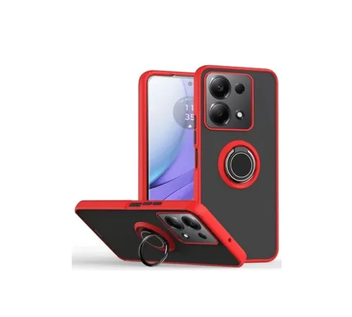 Redmi Note 13 Pro 4G Montreal Yüzüklü Silikon Kapak - Kırmızı