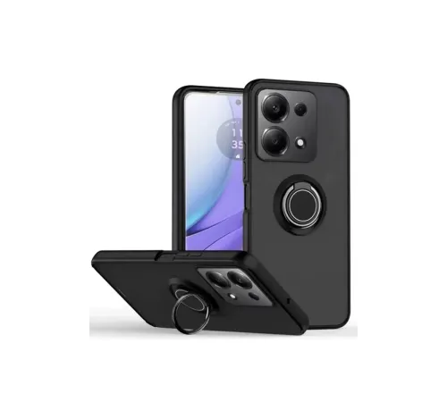 Redmi Note 13 Pro 4G Montreal Yüzüklü Silikon Kapak - Siyah