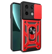Redmi Note 13 Pro 4G Pars Lens Yüzüklü Silikon - Kırmızı