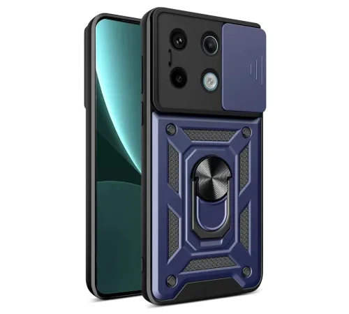 Redmi Note 13 Pro 4G Pars Lens Yüzüklü Silikon - Lacivert