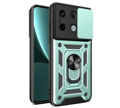 Redmi Note 13 Pro 4G Pars Lens Yüzüklü Silikon - Yeşil