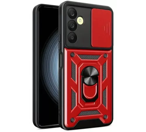 Samsung Galaxy S24 FE Pars Lens Yüzüklü Silikon - Kırmızı
