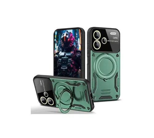 Redmi Note 13 Pro Plus Joy Lens Standlı Kapak - Koyu Yeşil