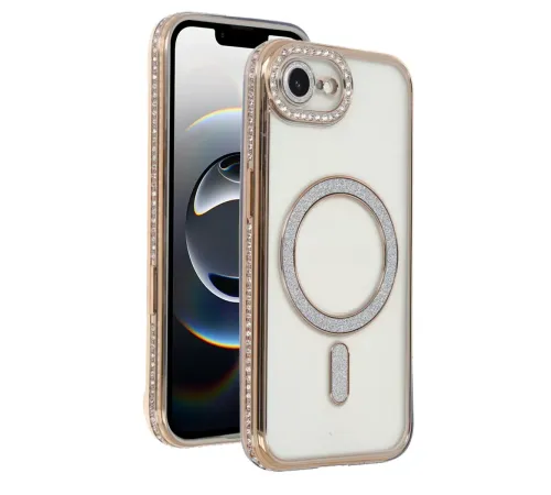 Apple iPhone 16E Joke Simli Magneticsafe Kılıf - Gold