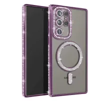 Samsung Galaxy S23 Ultra Joke Simli Magneticsafe Kılıf - Derin Mor