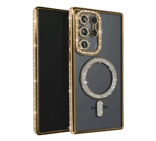 Samsung Galaxy S23 Ultra Joke Simli Magneticsafe Kılıf - Gold
