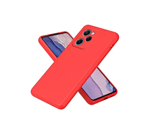 Poco X5 Pro 5G Nano içi Kadife Silikon - Kırmızı