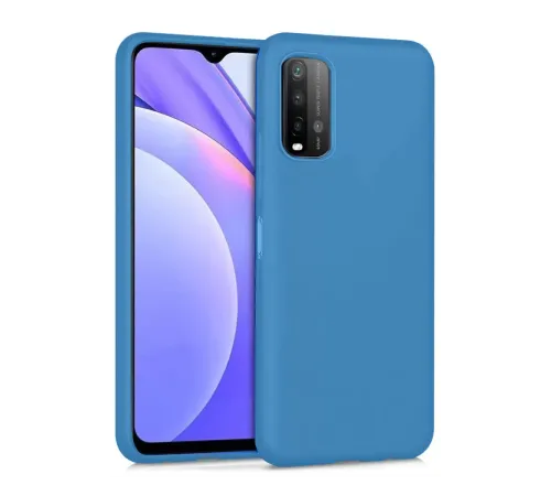 Redmi 9T Kılıf Nano içi Kadife Silikon - Mavi