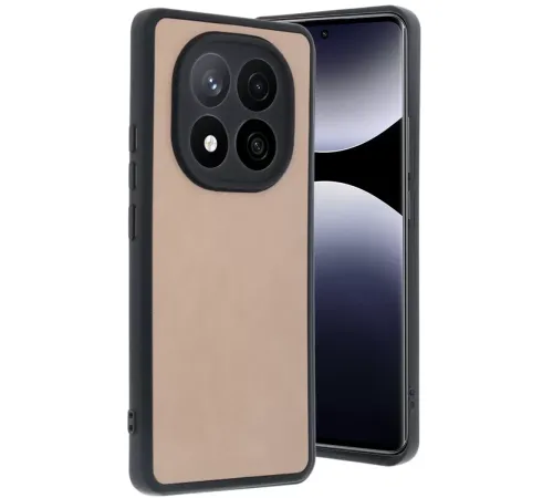 Redmi Note 14 Pro 5G Kılıf Aras Deri Kapak - Pudra