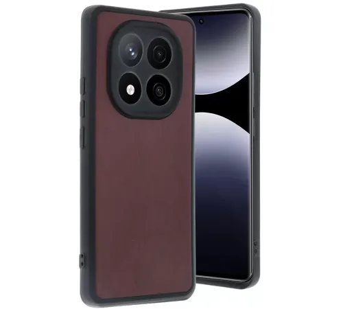 Redmi Note 14 Pro 5G Kılıf Aras Deri Kapak - Bordo