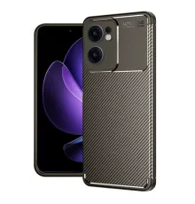 Reno 13F Kılıf Auto Focus Karbon Kapak - Kahverengi