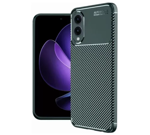 Samsung Galaxy S25 Edge Kılıf Auto Focus Karbon Kapak - Koyu Yeşil