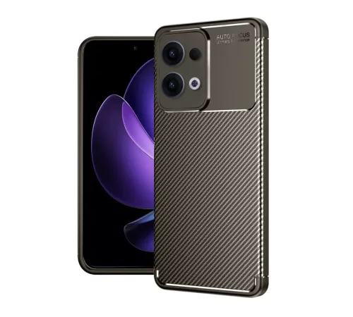Reno 13 Pro Kılıf Auto Focus Karbon Kapak - Kahverengi