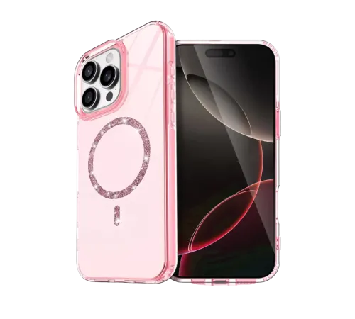 Apple iPhone 16 Pro Live Diamond Magsafe Kapak - Pembe