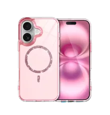 Apple iPhone 16 Plus Live Diamond Magsafe Kapak - Pembe