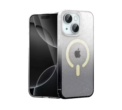 Apple iPhone 15 Plus Pummel Shiny Magsafe Kapak - Siyah