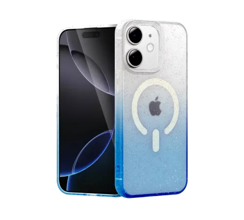 Apple iPhone 12 Pummel Shiny Magsafe Kapak - Mavi