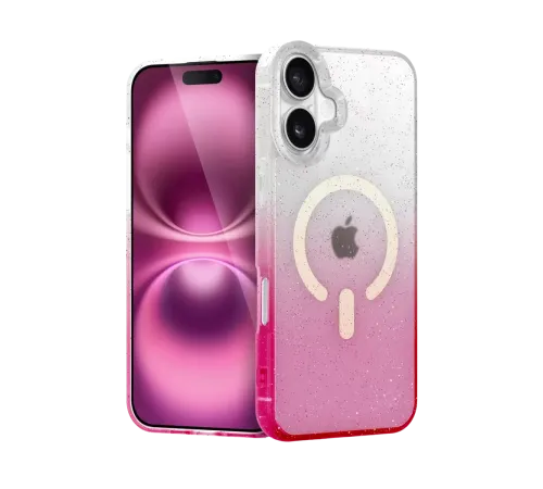 Apple iPhone 16 Pummel Shiny Magsafe Kapak - Pembe