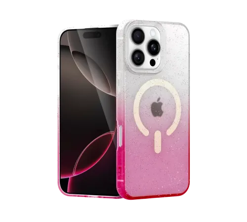 Apple iPhone 16 Pro Max Pummel Shiny Magsafe Kapak - Pembe