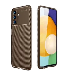 Samsung Galaxy A36 Kılıf Auto Focus Karbon Kapak - Kahverengi