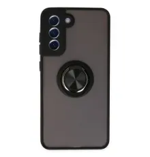 Samsung Galaxy S21 FE Kılıf Montreal Yüzüklü Silikon Kapak - Siyah