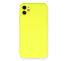 Apple iPhone 11 Kılıf Nano içi Kadife Silikon - Sarı