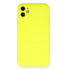 Apple iPhone 11 Kılıf Nano içi Kadife Silikon - Sarı