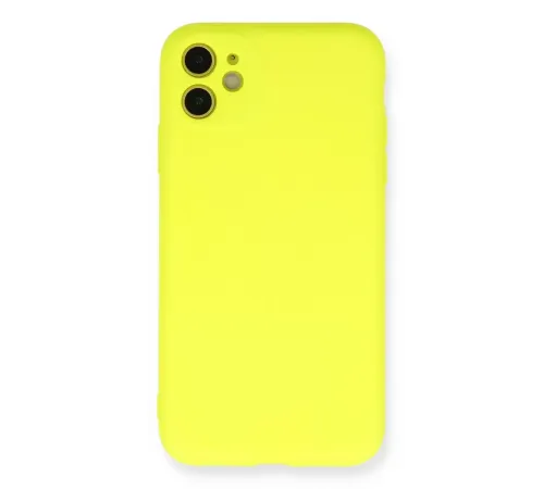 Apple iPhone 11 Kılıf Nano içi Kadife Silikon - Sarı