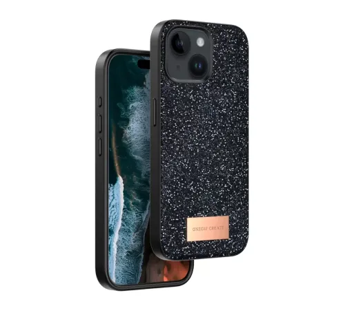 Apple iPhone 15 Bright Simli Kapak - Siyah