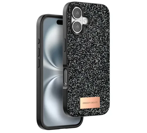 Apple iPhone 16 Bright Simli Kapak - Siyah