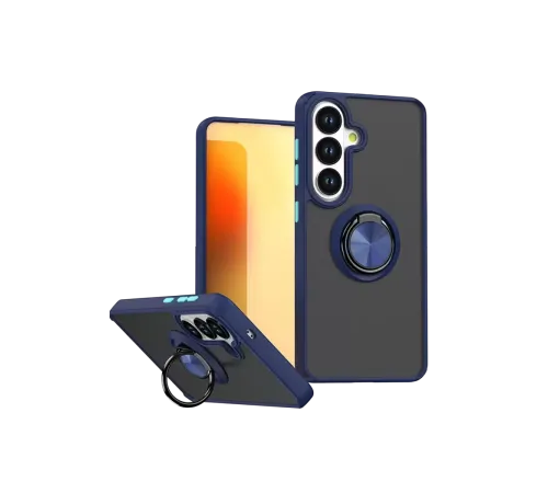 Samsung Galaxy S26 Plus Montreal Yüzüklü Silikon Kapak - Lacivert