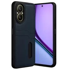 Realme 12 Lite Kılıf Sara Kartvizitli Deri Kılıf - Lacivert