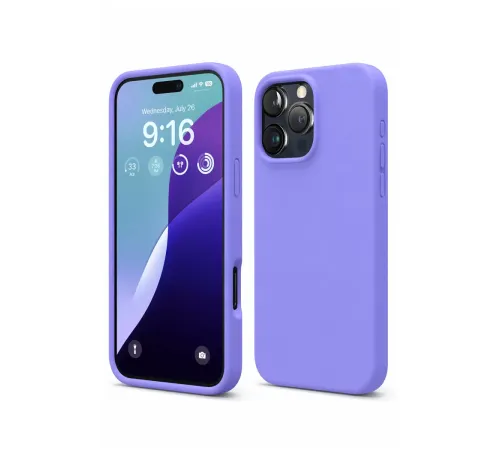 Apple iPhone 16 Pro Max Kılıf Nano içi Kadife Silikon - Lila