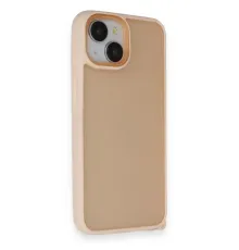 Apple iPhone 14 Kılıf Elegant Kapak - Pudra