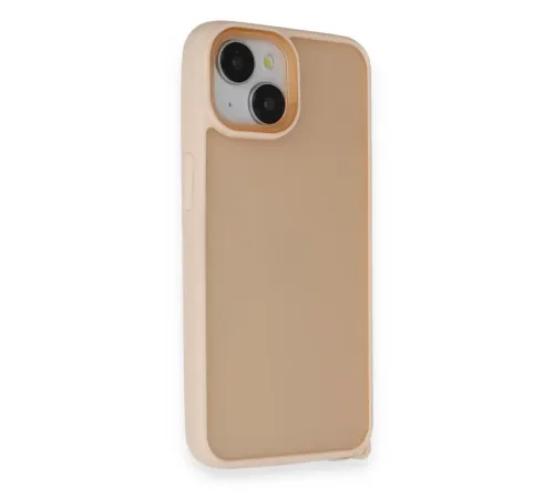 Apple iPhone 14 Kılıf Elegant Kapak - Pudra