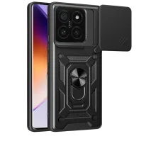 Mi 14T Pro Kılıf Pars Lens Yüzüklü Silikon - Siyah