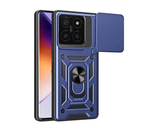 Mi 14T Pro Kılıf Pars Lens Yüzüklü Silikon - Lacivert