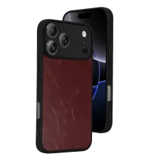 Apple iPhone 17 Pro Max Aras Deri Kapak - Bordo