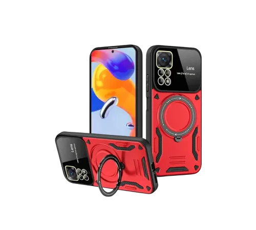 Realme 11 Pro Plus Joy Lens Standlı Kapak - Kırmızı