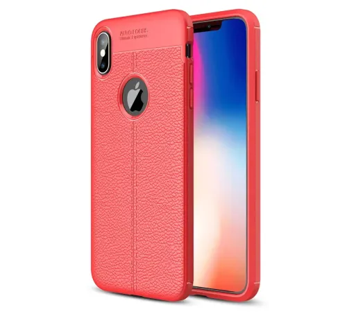 Apple iPhone X Kılıf Auto Focus Kapak - Kırmızı