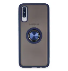 Samsung Galaxy A70 Kılıf Montreal Yüzüklü Silikon Kapak - Lacivert