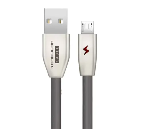 S53 Led Işıklı Micro USB Kablo 1M 3A - Siyah