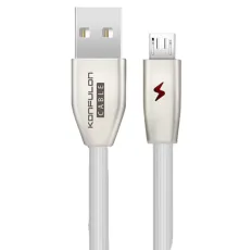 S53 Led Işıklı Micro USB Kablo 1M 3A - Beyaz
