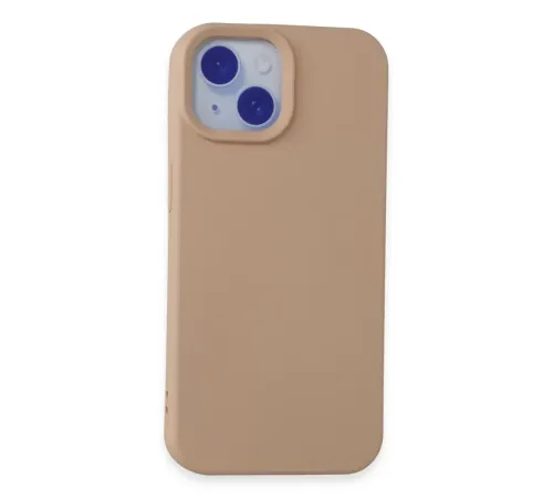 Apple iPhone 15 Kılıf Nano içi Kadife Silikon - Pudra