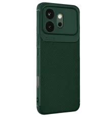 Huawei Honor 600 Auto Focus Karbon Kapak - Koyu Yeşil