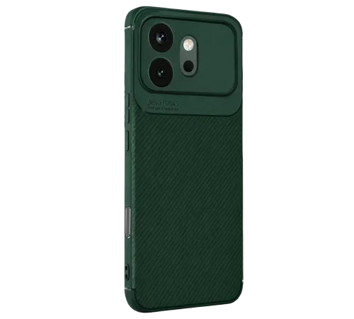 Huawei Honor 600 Auto Focus Karbon Kapak - Koyu Yeşil