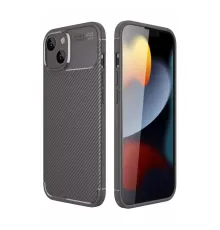 Apple iPhone 14 Kılıf Auto Focus Karbon Kapak - Gri