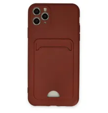 Apple iPhone 11 Pro Max Kılıf Kelvin Kartvizitli Silikon - Bordo